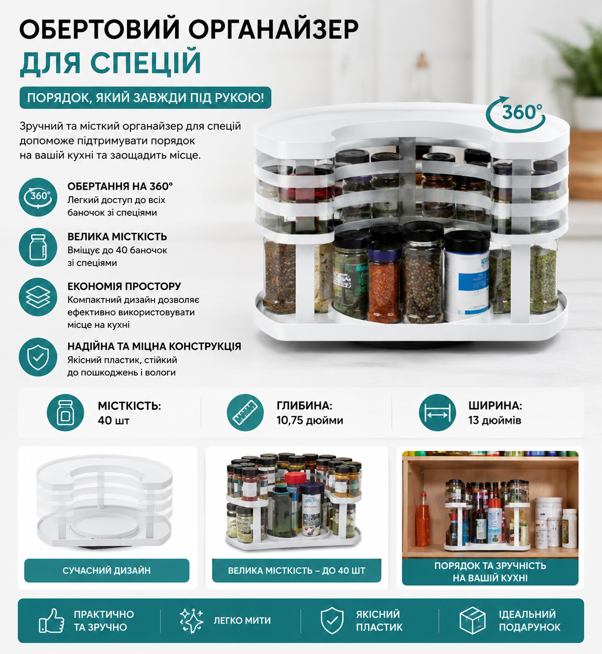 Органайзер для спецій Spice Spinner купити Україна